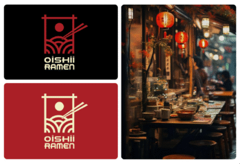 Logo restaurant asiatique, identité visuelle immersive