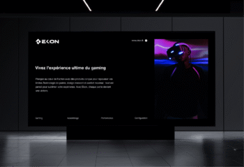 affiche publicitaire au design moderne et haut de gamme pour une marque de tech gaming