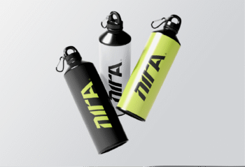 Design de gourde pour marque de sport au style moderne et fonctionnel pour usage quotidien