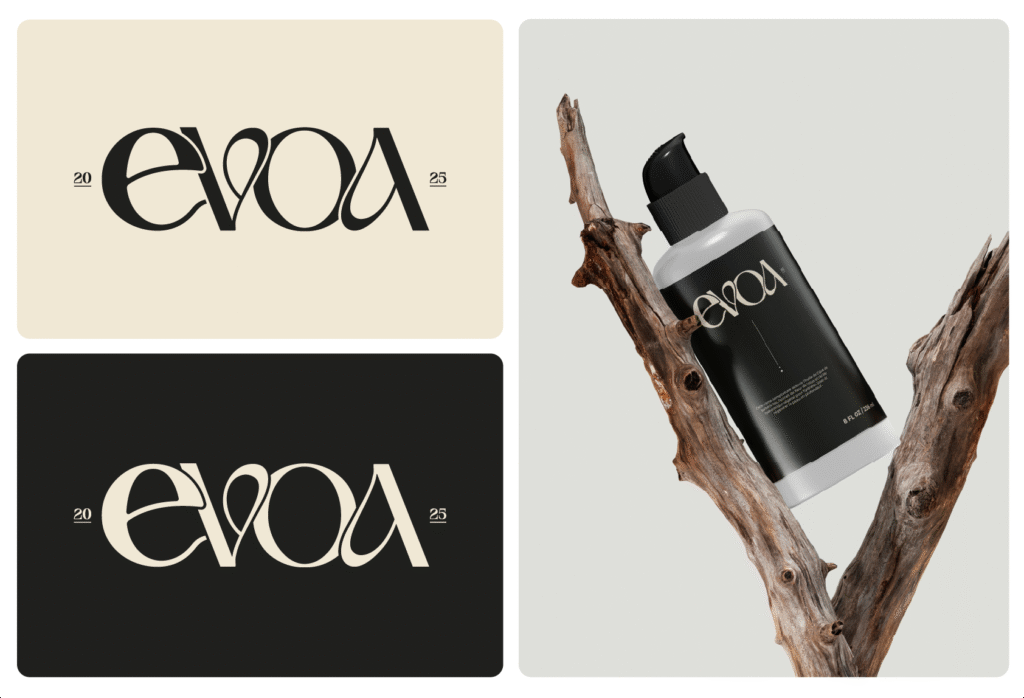 Logo cosmétique naturel et raffiné, branding beauté