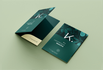 Protège-document cosmétique bio alliant matières végétales et sobriété graphique