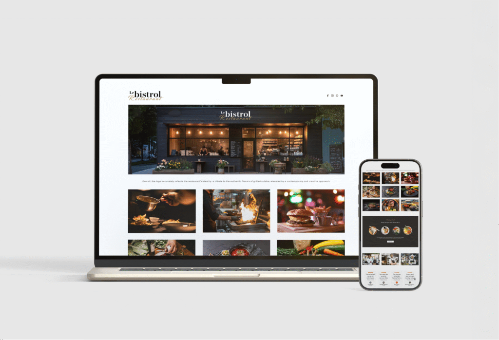 Site restaurant Le Bistrol, identité digitale élégante