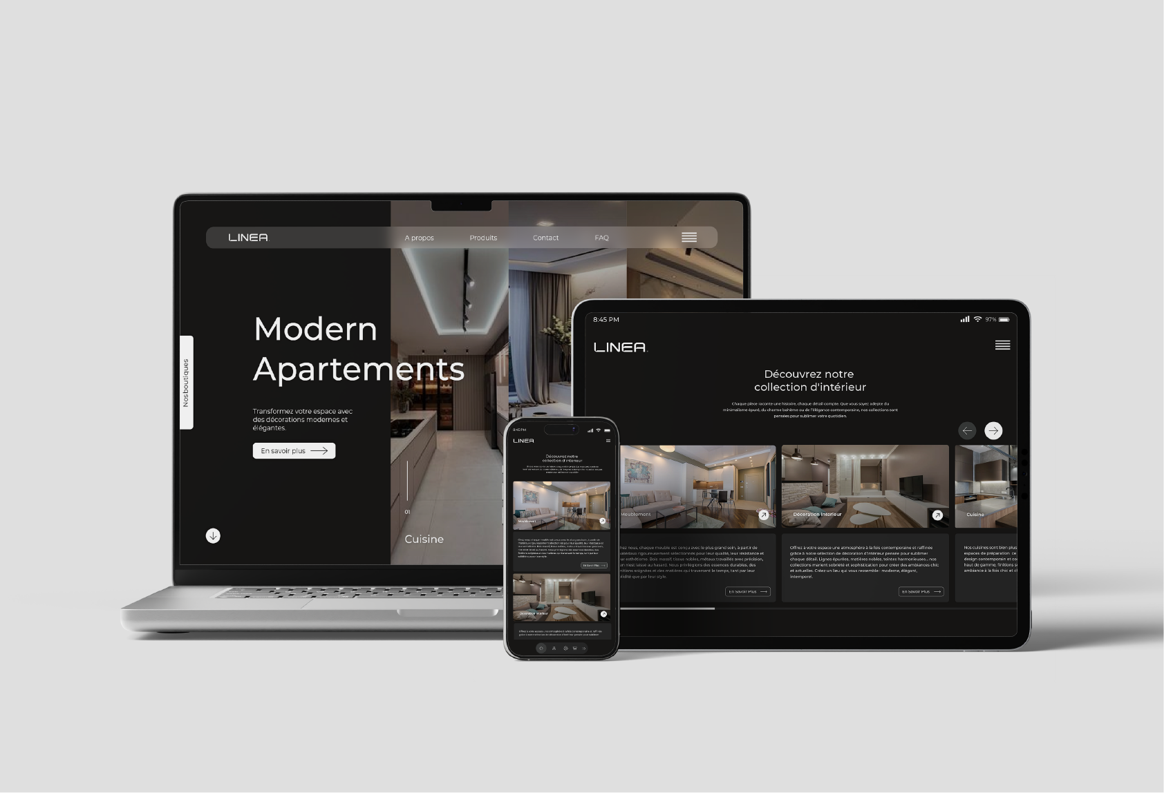 Site web responsive pour Linea par OXO Studio, concepteur web à Obernai en Alsace
