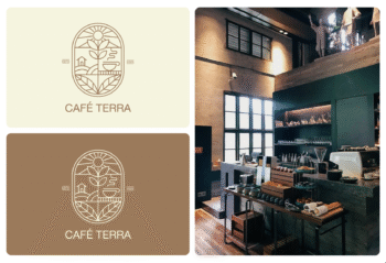 Logo chaleureux et organique pour café artisanal, création d’identité visuelle par un studio graphique en Alsace