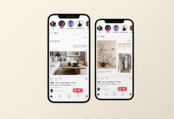 visuels Instagram, Facebook et Linkedin pour décorateur d'intérieur et architecte