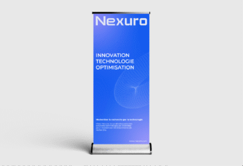 Kakemono pour startup médicale conçu afin de présenter clairement une innovation en santé avec un design professionnel