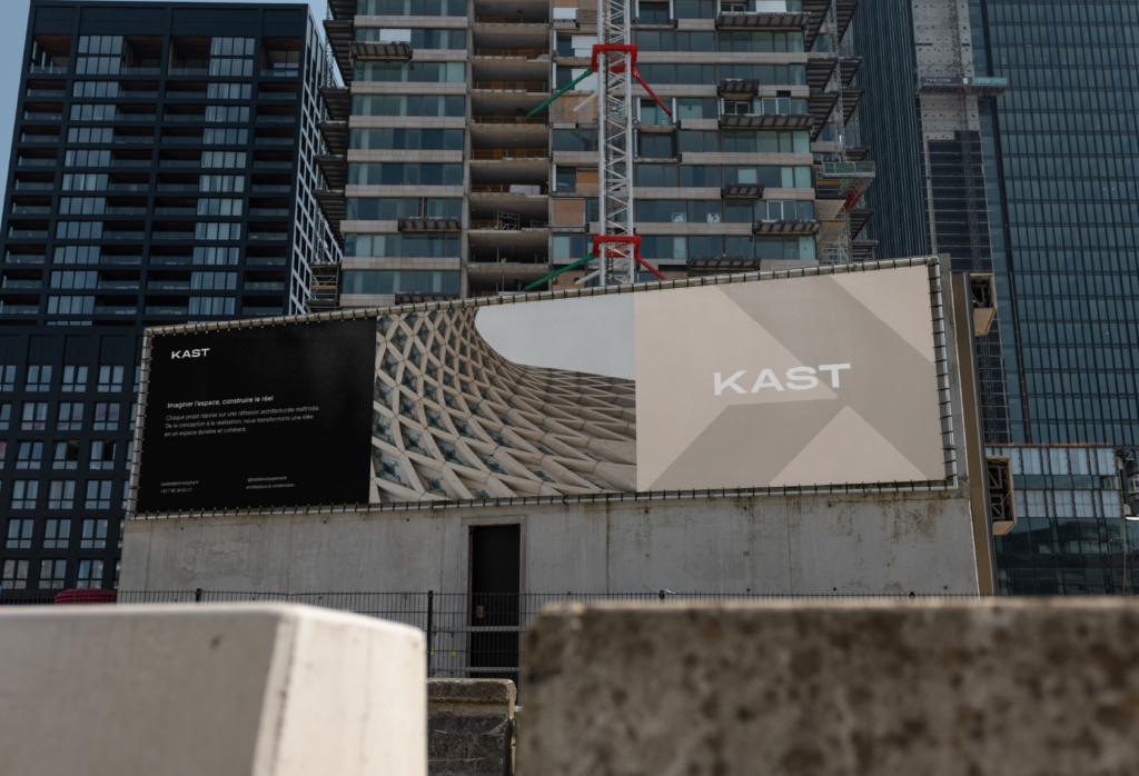 Conception visuelle d'affiche publicitaire pour entreprise