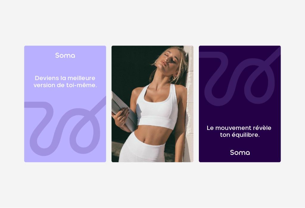 Design de contenu Instagram pour salle de sport et studio de yoga