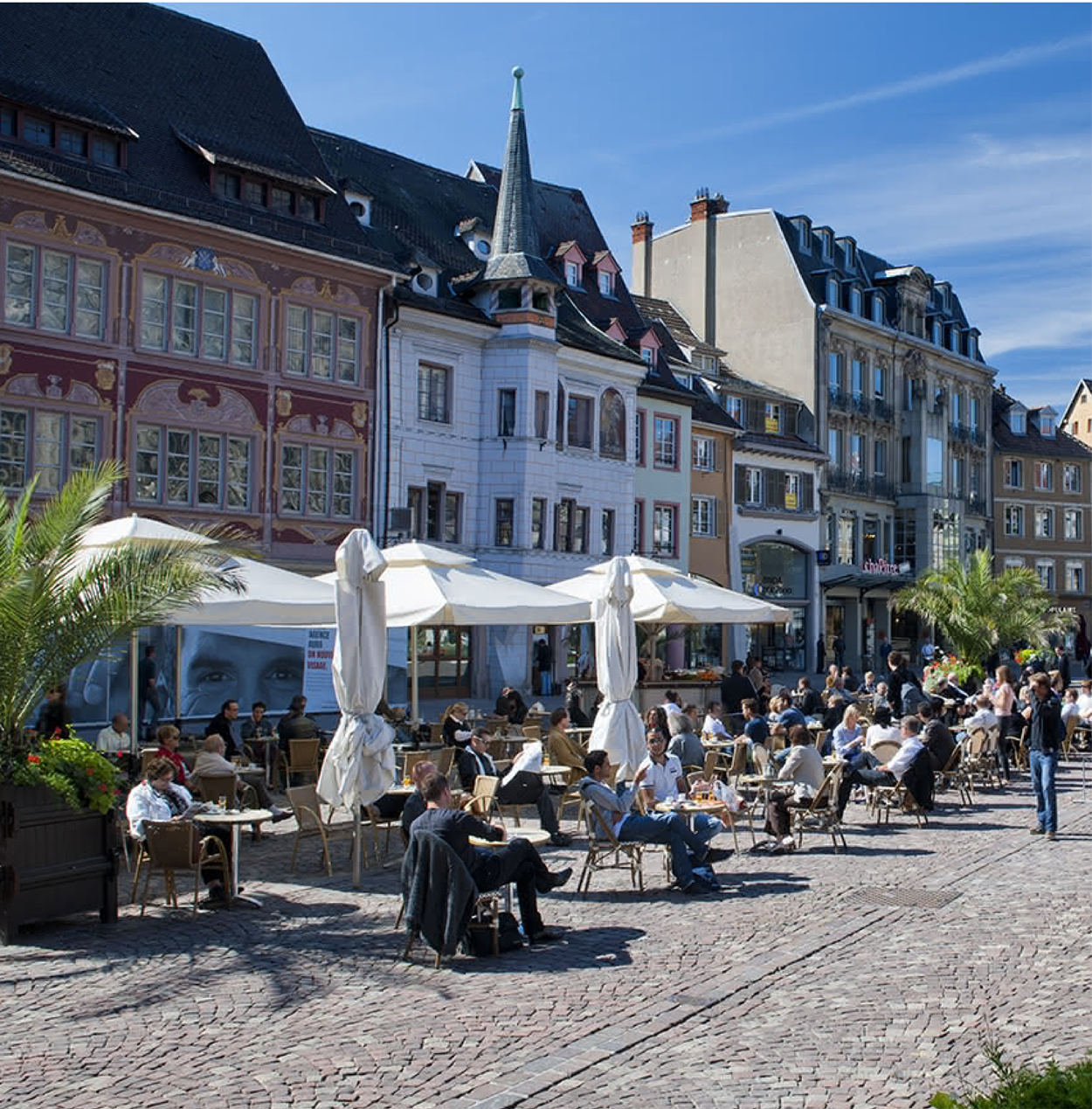Place centrale de la ville de Mulhouse en Alsace